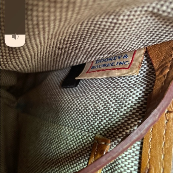 Dooney & Bourke Brown Ostrich Square Shopper Barlow Handbag with Snap Closure - Picture 14 of 15